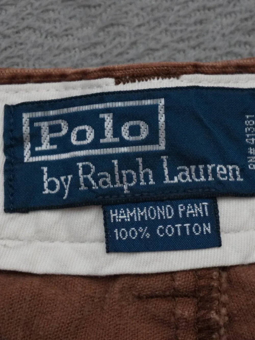 Vtg 90s Polo Ralph Lauren Hammond Corduroy Pants Pleated Cuffed Brown Mens 34x27